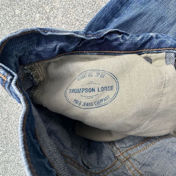 Vintage Polo Ralph Lauren Jeans Mens 34x32 Thompson Loose Fit Slouchy Leg Denim - Picture 7 of 11